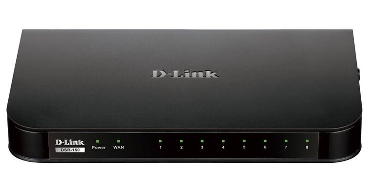 Мультисервісний маршрутизатор D-Link DSR-150 8xFE LAN, 1xFE WAN, 1xUSB 2.0, 1xCons (DSR-150)