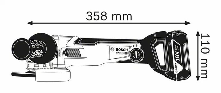 Угловая аккумуляторная шлифмашина Bosch 18V-10 С (0.601.7B0.200)