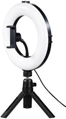Штатив со светодиодным кольцом Ring Light Kit Hama SpotLight Smart 80 Bluetooth Black (00004651)