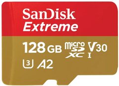 Карта памяти microSD 128GB SanDisk C10 UHS-I U3 R190/W90MB/s Extreme V30 (SDSQXAA-128G-GN6MN)