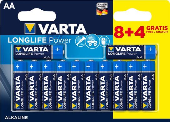 Батарейка VARTA LONGLIFE Power AA BLI 12 (8+4) ALKALINE (04906121472)