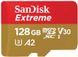 Карта пам'яті SanDisk microSD 128GB C10 UHS-I U3 R190/W90MB/s Extreme V30 (SDSQXAA-128G-GN6MN)
