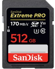 Карта памяти SanDisk 512GB SDXC C10 UHS-I U3 R170/W90MB/s Extreme Pro (SDSDXXY-512G-GN4IN)