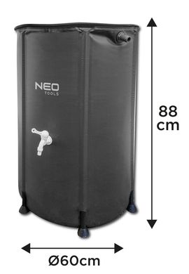 Контейнер для води Neo Tools складаний 250 л ПВХ стійкість до УФ 3/4" 60х88 см (15-951)
