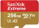 Картка пам'яті microSD 256 GB SanDisk C10 UHS-I U3 R190/W130MB/s Extreme V30 (SDSQXAV-256G-GN6MN)