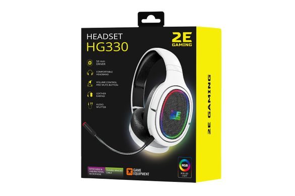 Гарнитура игровая 2E GAMING HG330 RGB 3.5mm White (2E-HG330WT)