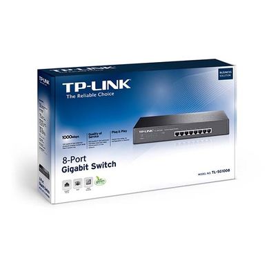 Коммутатор TP-LINK TL-SG1008 8xGE неуправляемый 13" 1U (TL-SG1008)