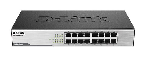 Коммутатор D-Link DES-1016D 16xFE, Стоечный, Неуправляемый (DES-1016D)