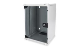 Шкаф настенный DIGITUS 10" 9U 312x300, стеклянная дверь, 30kg max, серый (DN-10-09U)