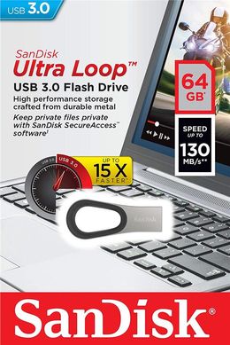 Накопичувач SanDisk 64GB USB 3.0 Ultra Loop (SDCZ93-064G-G46)