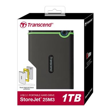 Жорсткий диск Transcend StoreJet 2.5" USB 3.1 1 TB StoreJet 25M3 Iron Gray (TS1TSJ25M3S)