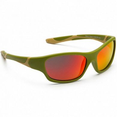 Дитячі сонцезахисні окуляри Koolsun кольору хакі серії Sport (Розмір: 3+) (KS-SPOLBR003)