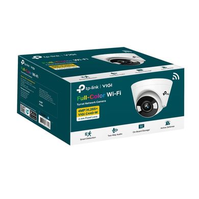 IP-Камера TP-LINK VIGI C440-W-4 PoE 4Мп 4 мм Wi-Fi H265+ IP66 Turret цветное ночное видение внутренняя (VIGI-C440-W4)