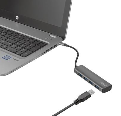 USB-хаб Trust Halyx USB-C to 4-Port USB-A 3.2 ALUMINIUM (23328_TRUST)