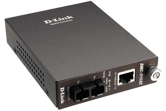 Медіаконвертер D-Link DMC-515SC 1x100BaseTX-100BaseFX, SM 15 км, SC (DMC-515SC)