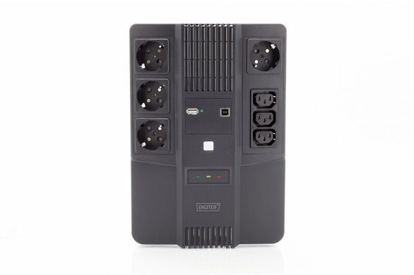 Джерело безперебійного живлення DIGITUS All-in-One, 600VA/360W, LED, 4xSchuko/3xC13, RJ45, USB (DN-170110)