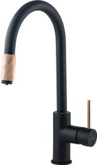 Змішувач для кухні Deante Aster довжина виливу — 206 мм поворотний 1+фільтр чорний-мідь (BCA_B64M)