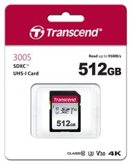 Карта памяти Transcend 512GB SDXC C10 UHS-I R95/W45MB/s (TS512GSDC300S)