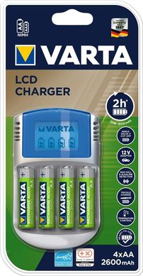 Зарядний пристрій VARTA LCD CHARGER+4xAA 2500 mAh (57070201451)