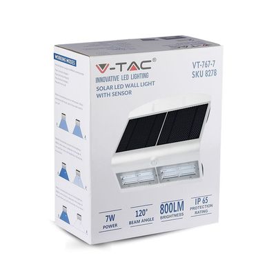 Світильник автономний вуличний LED Solar V-TAC, 6.8 W, SKU-8278 (3800157627955)