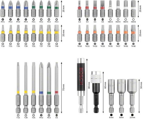 Набор бит Bosch Colored PromoLine, с держателем 43 шт. (2.607.017.164)