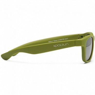 Детские солнцезащитные очки Koolsun цвета хаки серии Wave (Размер: 3+) (KS-WAOB003)
