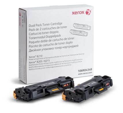 Тонер картридж Xerox B205/B210/B215 Black (2*3000 стр) Двойная упаковка (106R04349)