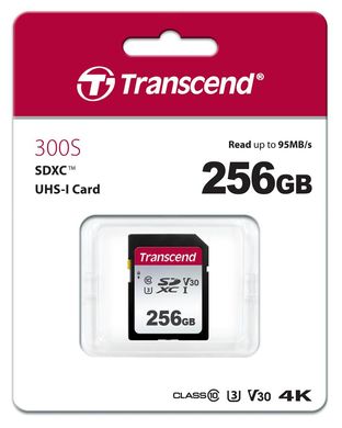Карта памяти Transcend 256GB SDXC C10 UHS-I R95/W45MB/s (TS256GSDC300S)