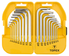Ключи TOPEX шестигранные HEX и Torx, набор 18 шт. (35D952)