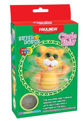 Масса для лепки Paulinda Super Dough Circle Baby Кот заводной механизм, оранжевый PL-081177-4