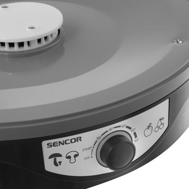 Сушарка для продуктів Sencor, 250 Вт, піддонів -9x2.5 см, діаметр-33 см, макс-80 °C (SFD3109BK)