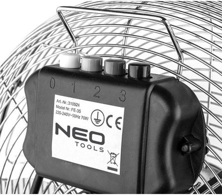 Вентилятор напольный Neo Tools профессиональный 30см 50Вт кнопки двигатель медь 100% (90-009)