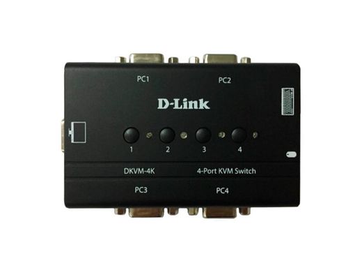 KVM-перемикач D-Link DKVM-4K rev B 4port w/2 Cables (DKVM-4K)