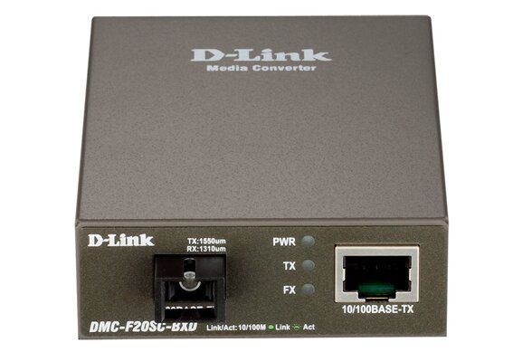 Медіаконвертер D-Link DMC-F20SC-BXD 1x100BaseTX- 100BaseFX, WDM (Tx1550, Rx1310), SM 20km, SC (DMC-F20SC-BXD)