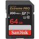 Карта памяти SanDisk SD 64GB C10 UHS-I U3 R200/W90MB/s Extreme Pro V30 (SDSDXXU-064G-GN4IN)