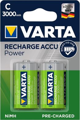 Аккумулятор VARTA RECHARGEABLE ACCU C 3000mAh BLI 2 NI-MH (READY 2 USE) (56714101402)