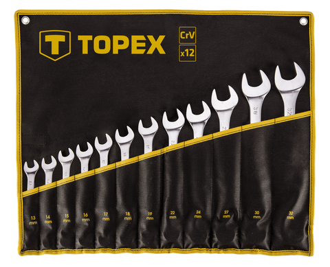 Набор ключей комбинированных TOPEX, 13 -32 мм, 12 шт. (35D758)