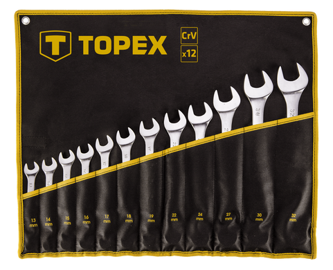 Набір ключів комбінованих TOPEX, 13 -32 мм, 12 шт. (35D758)