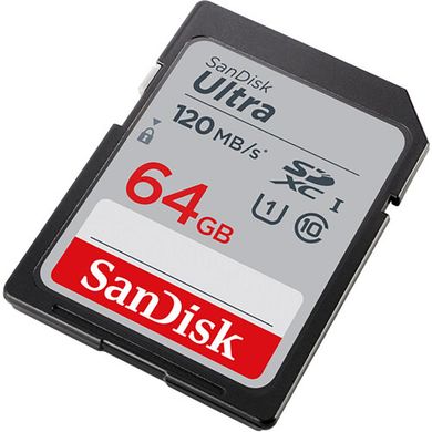 Карта памяти SanDisk 64GB SDXC C10 UHS-I R120MB/s Ultra (SDSDUN4-064G-GN6IN)