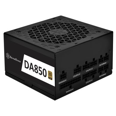 Блок живлення DECATHLON DA850-G (850W), 80+Gold, aPFC, 120мм, MB24, CPU8x2, 8xSATA, 6xPCIe, 6xMOLEX, 2xFloppy,OCP, OVP, OPP, SCP, OTP (SST-DA850-G)