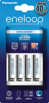 Зарядний пристрій Basic Charger New + Eneloop 4AAA 750 mAh NI-MH (K-KJ51MCC04E)