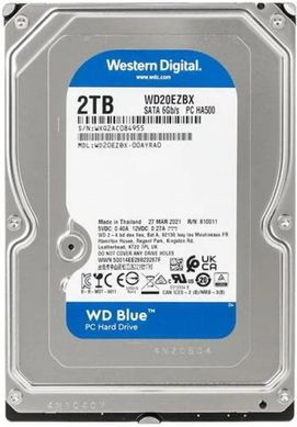 Жорсткий диск WD 3.5" SATA 3.0 2 TB 7200 256 MB Blue (WD20EZBX)