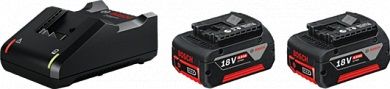 Набор аккумулятора и зарядного устройства Bosch GBA 2х18В 4А + GAL 18V-40 (1.600.A01.9S0)