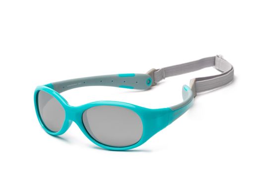 Детские солнцезащитные очки Koolsun KS-FLAG000 бирюзово-серые серии Flex (Размер: 0+) (KS-FLAG000)