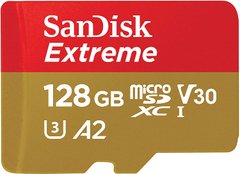 Карта пам'яті SanDisk microSD 128GB C10 UHS-I U3 R160/W60MB/s Extreme V30 (SDSQXA1-128G-GN6MN)