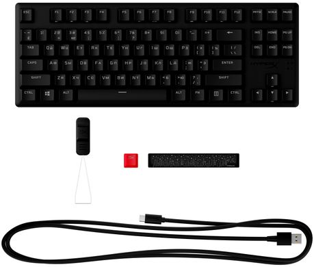 Клавиатура HyperX Alloy Origins Core PBT Aqua USB RGB ENG/UA Black (639N9AA)