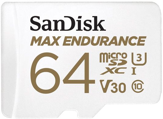 Карта памяти SanDisk 64GB microSDXC C10 UHS-I U3 V30 R100/W40MB/s Max Endurance (SDSQQVR-064G-GN6IA)