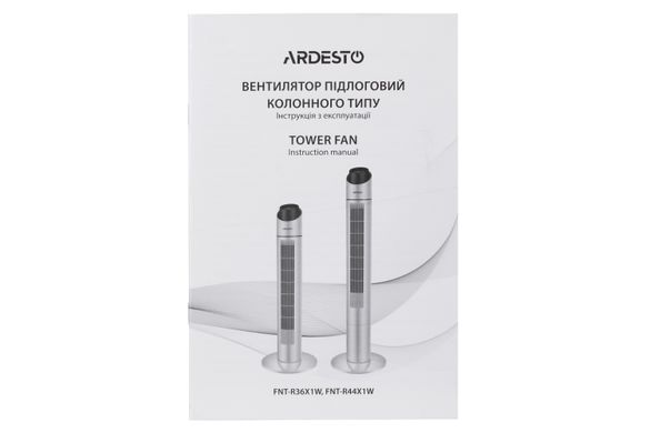 Вентилятор підлоговий Ardesto FNT-R36X1W колонного типу 50 Вт висота 90 см дисплей таймер пульт ДК білий