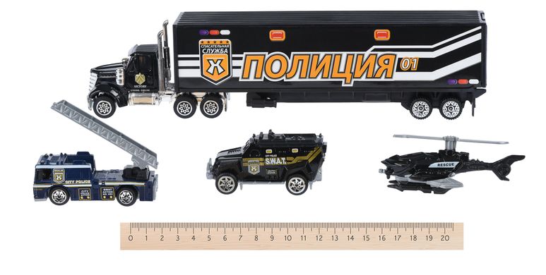 Набір машинок Same Toy Diecast Вантажівка з поліцейськими SQ80958-3Ut (SQ80958-3Ut)
