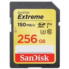 Карта памяти SanDisk 256GB SDXC C10 UHS-I U3 R150/W70MB/s Extreme (SDSDXV5-256G-GNCIN)